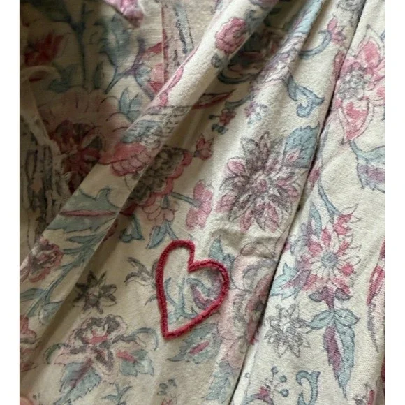 Magnolia Pearl Floral Pattern Tora Shirt One Size Women's 100% Cotton